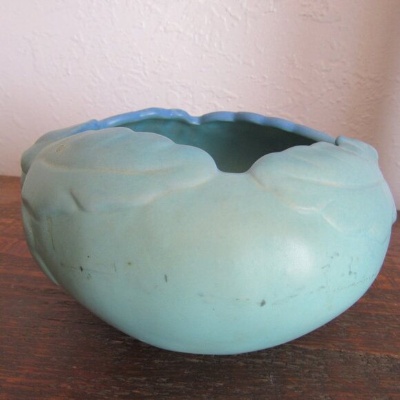 Blue VAN BRIGGLE Floral Pot - Picture 4 of 6